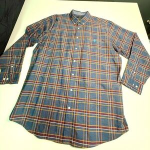 U.S. POLO ASSN. men’s Button Down Multicoloured Plaid Shirt Size 2XT